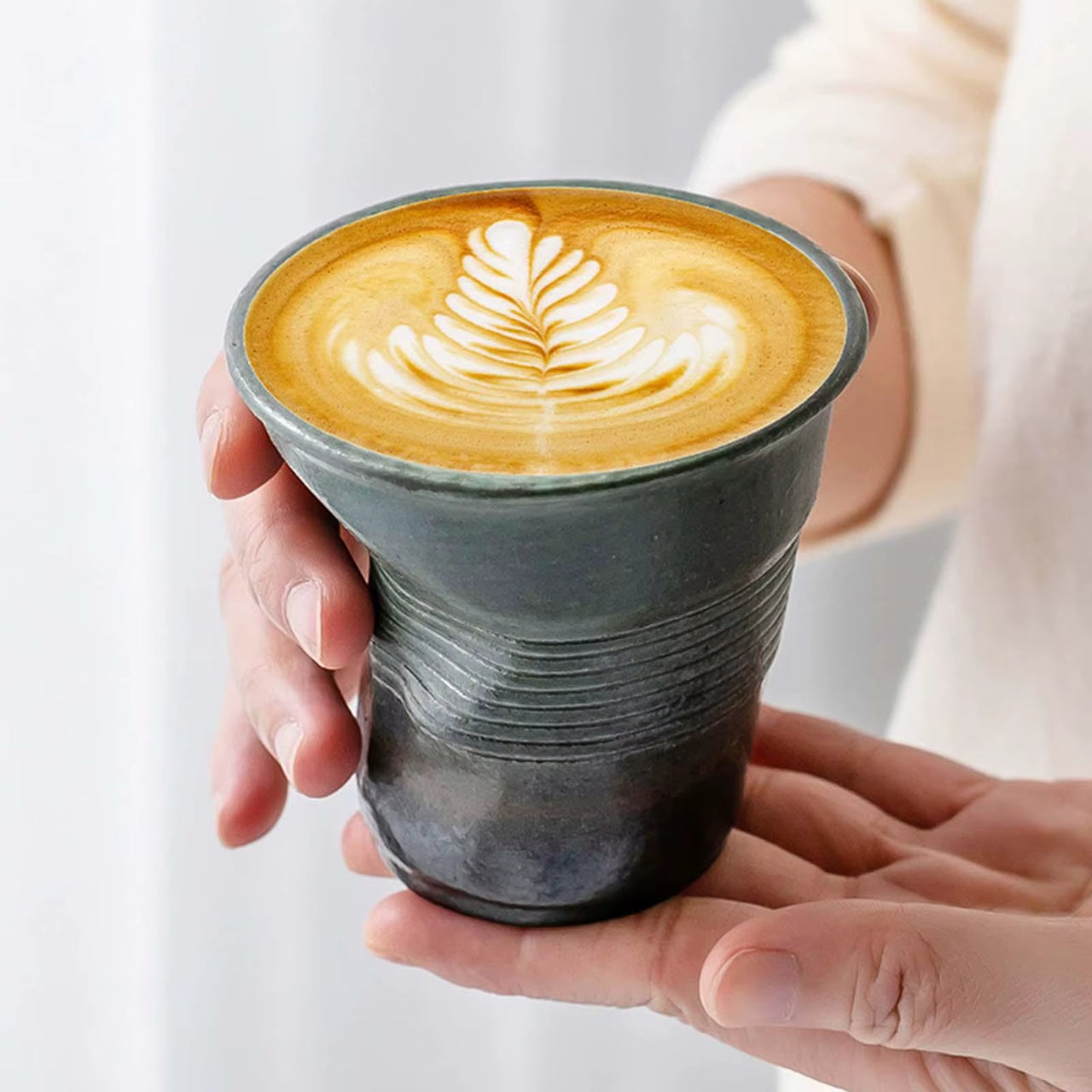 Tasse Latte en Céramique <br/>Émaillée Vert Forêt