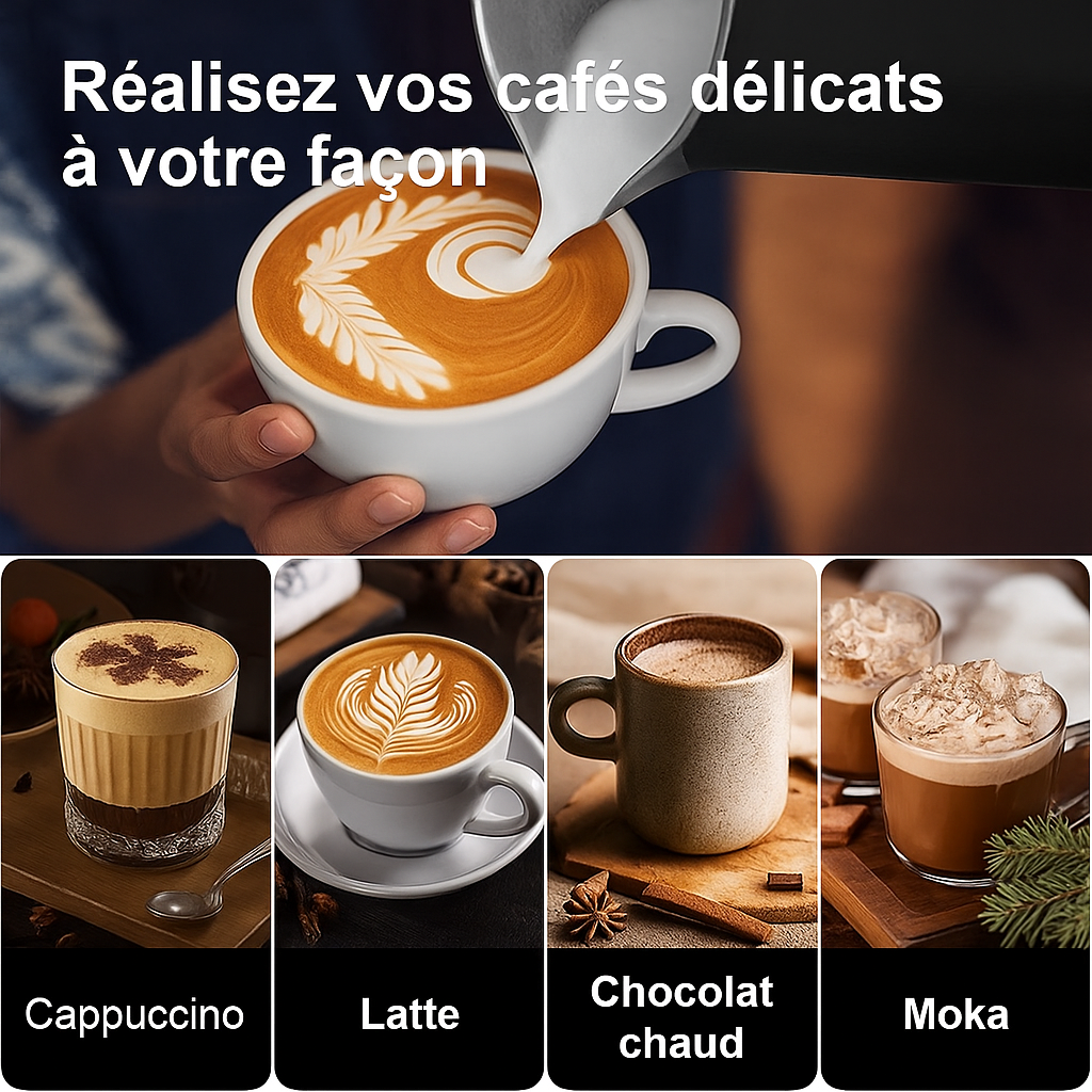 Fonction mousseur de lait chaud et froid