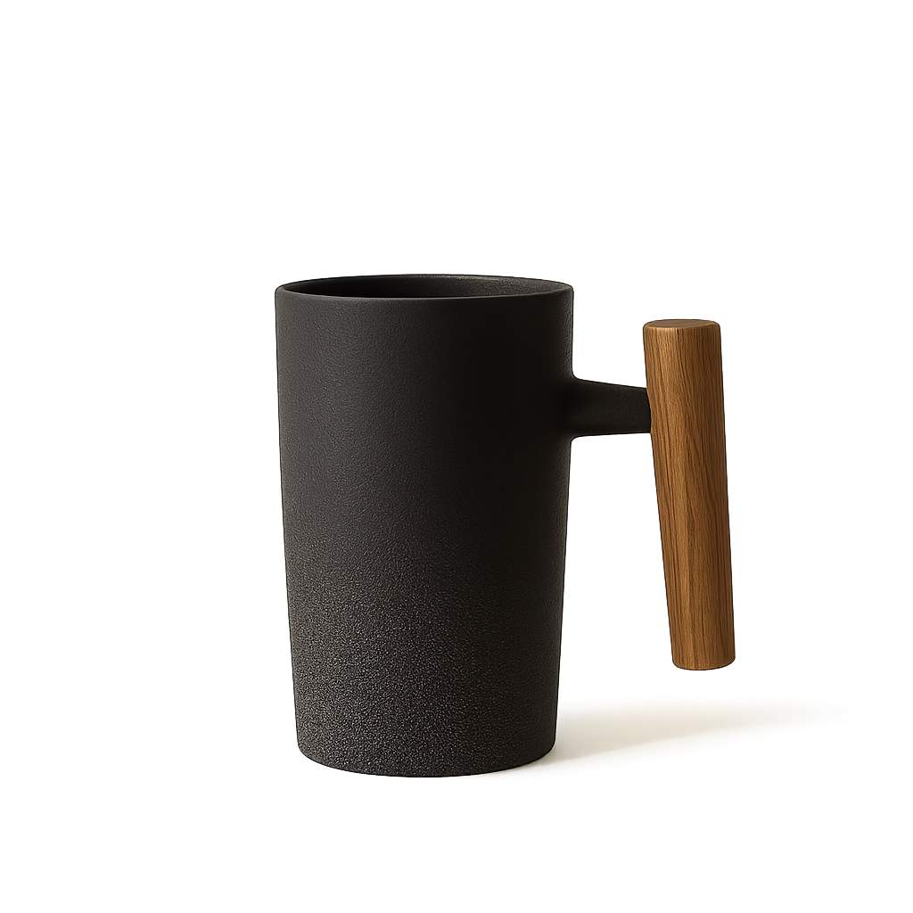 Tasse Cappuccino<br/>en Grès avec Manche Bois