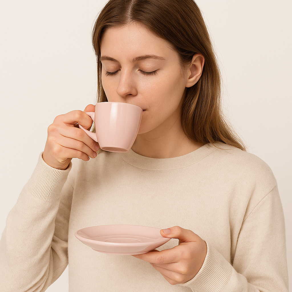 Tasse expresso rose poudré